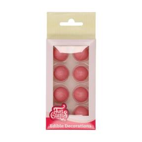 Set 8 buc Bilute din Ciocolata culoarea ROZ - PINK - Ø 2cm - FunCakes