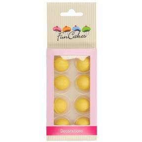 Set 8 buc Decoratiune din ciocolata -CHOCO BALLS YELLOW-250 gr -Funcakes