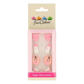 Set 8 buc Decoratiune din zahar - BABY GIRL- FunCakes