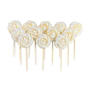   Set decor comestibil - „Bezea albă cu contur” 12 buc - Anyta Cooking 