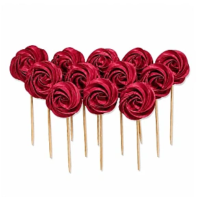 Set decor comestibil - "Bezea Rosu cireasa" - 12 buc - Anyta Cooking