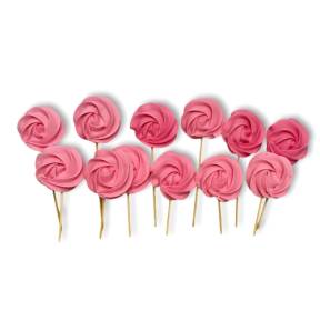   Set decor comestibil -  „Bezea roz” 12 buc - Anyta Cooking 