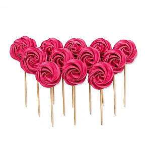 Set decor comestibil - "Bezea Roz zmeura" - 12 buc - Anyta Cooking