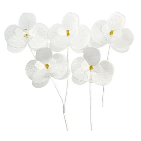 Set decor comestibil din vafa - "Orhidee Alba" - 5 buc - Anyta Cooking
