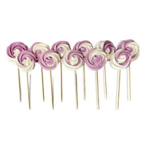   Set decor comestibil - „Mix bezea alb-lila” 12 buc  - Anyta Cooking 