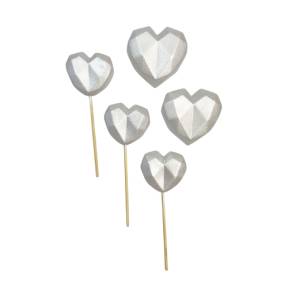  Set decor comestibil - "Set inimioare argintii premium" -  Anyta Cooking 