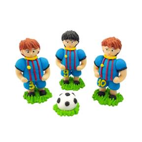 Set decor comestibil - "Trio jucători de fotbal, albastru" - Anyta Cooking 