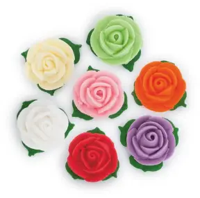  Set Decor din Pasta de Zahar - 7 Flori Multicolore - Nr.1 - YKPACA 