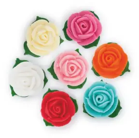  Set Decor din Pasta de Zahar - 7 Flori Multicolore - Nr.2 - YKPACA