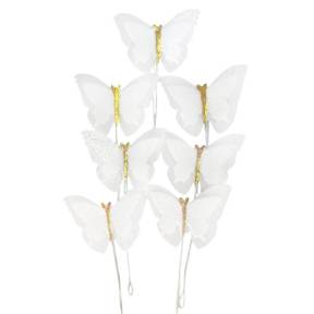 Set decor din vafă comestibila - „Fluturași albi”  - Anyta Cooking