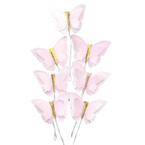 Set decor din vafă comestibila - „Fluturași roz”  - Anyta Cooking