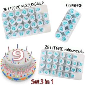 Set Decupatoare 3 in 1 - Litere Majuscule+Minuscule+Numere - Anyta Cooking -Transport Gratis