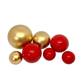 Sfere comestibile ROSU si AURIU - set 7 buc pentru decorarea deserturilor – Anyta Cooking