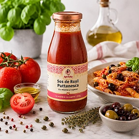 Sos de rosii 100% natural Puttanesca cu masline cu capere - 250g - Anyta Cooking