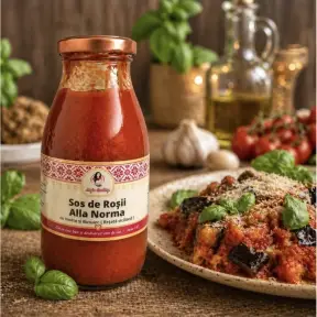 Sos de rosii Alla Norma 100% natural cu vinete si busuioc Reteta Siciliana - 250g - Anyta Cooking