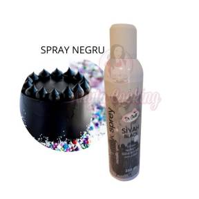 Spray Colorant Metalizat 250 ml - Negru/Black - Dr Gusto - Anyta Cooking