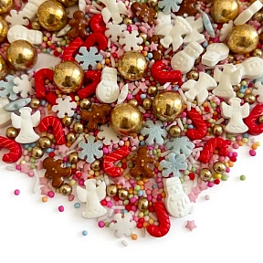 Sprinkles - Oh Happy Xmas - Mix de Crăciun cu Îngerași, Oameni de Zăpadă și Turtă Dulce - 90g - Happy Sprinkles