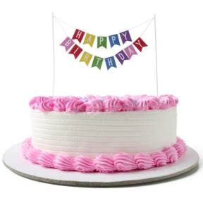 Topper pentru tort - HAPPY BIRTHDAY - 2X132X205 mm - Dekora