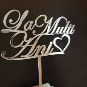 Topper Tort "La multi Ani" ,Arginitu ,cu Inima - Anyta Cooking
