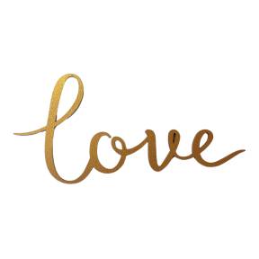 Topper Tort MDF - LOVE Auriu - 15 cm