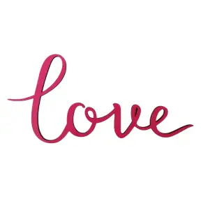 Topper Tort MDF - LOVE Fuchsia - 15 cm