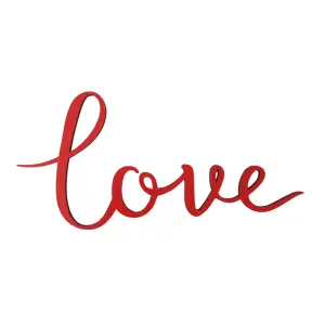 Topper Tort MDF - LOVE Rosu - 15 cm