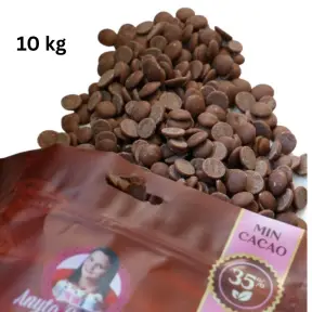 Ciocolată Fină Veritabilă cu Lapte, bănuți , cacao 35% - 10kg - Anyta Cooking