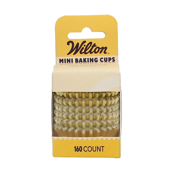 Forme de copt metalice aurii mini &ndash; set 160 bucăți &ndash; Wilton