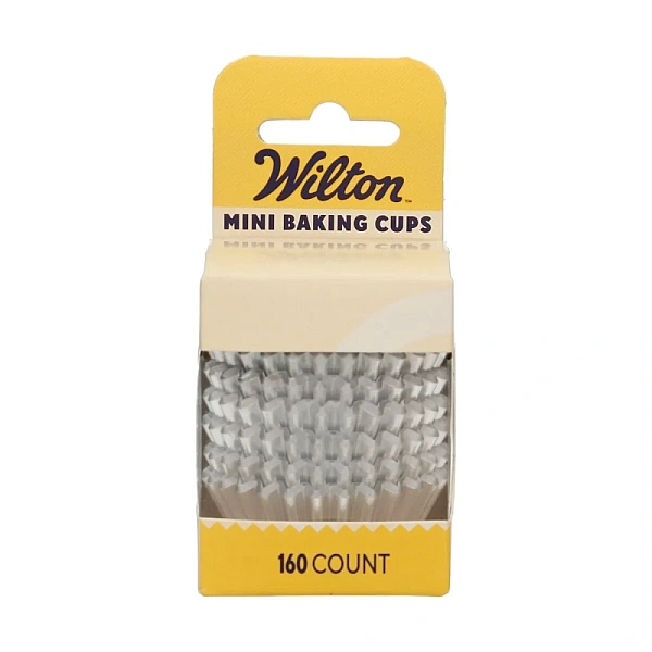 Forme de copt metalice argintii mini &ndash; set 160 bucăți &ndash; Wilton