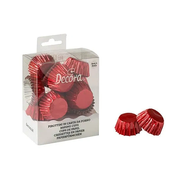 Set 180 hartii de copt Cupcake &oslash; 27 x 17 h mm - Rosu - Decora
