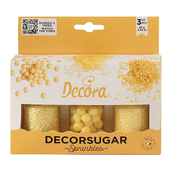 Set Perlute / Decoruri din zahar - Galben Perlat - 85g - Decora