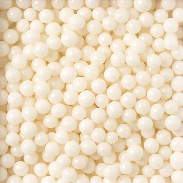 Perle / Perlute din zahar 7mm - ALB SIDEF / White - 1Kg - Decora Bakery