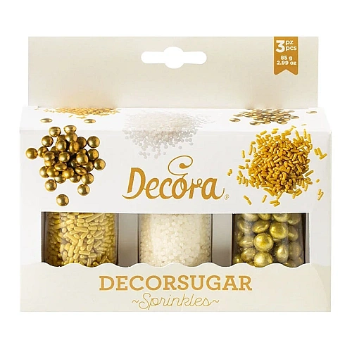 Set Perlute / Decoruri - Auriu si Alb - 85g - Decora
