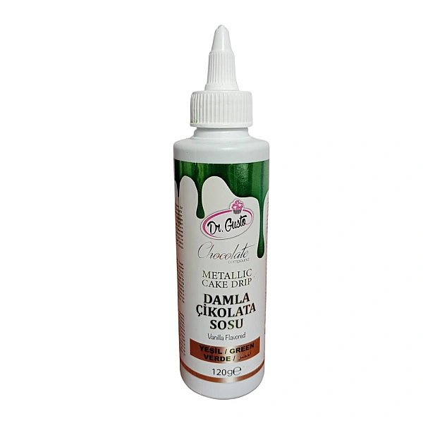 Glazura de ciocolata - Cake Drip - VERDE METALIZAT - 120g - Dr Gusto