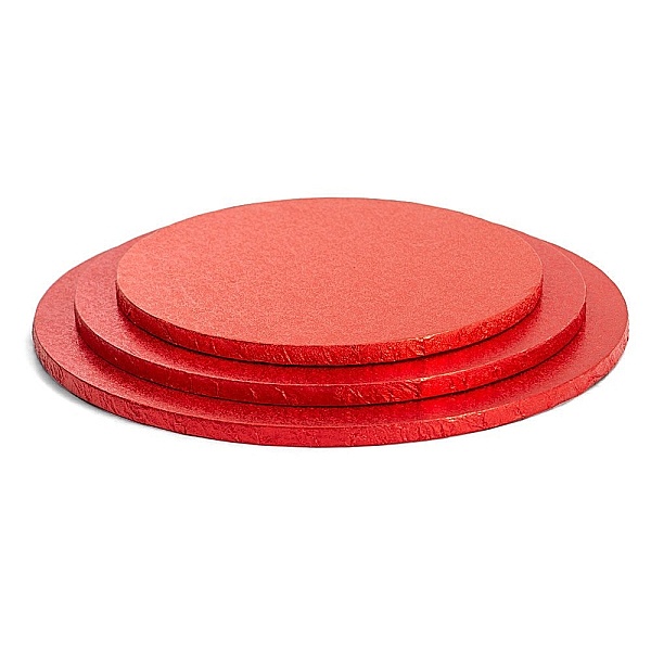 Caker Drum rotund-Roșu-&Oslash; 25- 1.2 cm grosime -Decora - Anyta Cooking