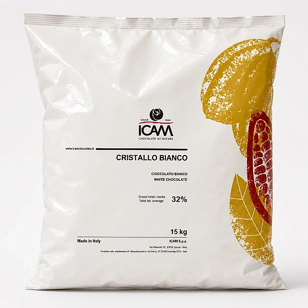 Ciocolată albă Cristallo 32% 15 kg - ICAM (fara gluten)