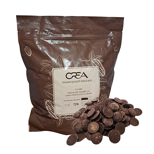 Ciocolata veritabila Italiana - NEAGRA 72% - 2,5KG - Crea