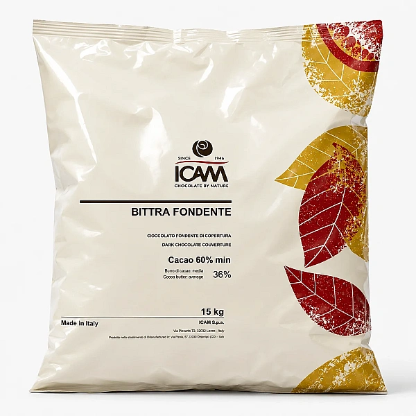Ciocolata neagra banuti Bittra 60% - 15KG - ICAM (fara gluten)