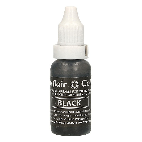 Colorant Alimentar Lichid - BLACK / NEGRU - 14 ml. - Sugarflair - Anyta Cooking