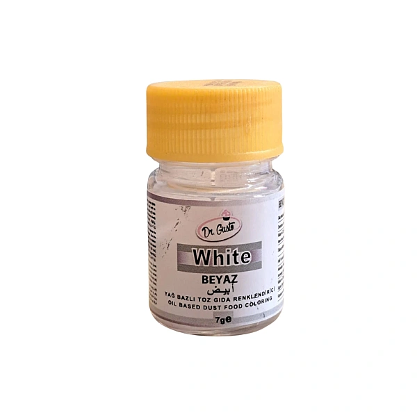 Colorant Alimentar Pudră pe Bază de Ulei (Liposolubil) - ALB / White - 7g - Dr. Gusto
