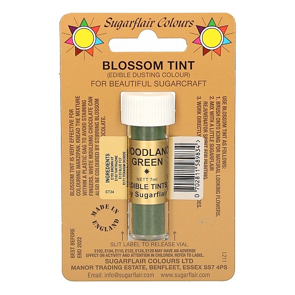 Colorant Alimentar Pudra - WOODLAND GREEN / Verde Inchis &ndash; 7 ML &ndash; Sugarflair - Anyta Cooking