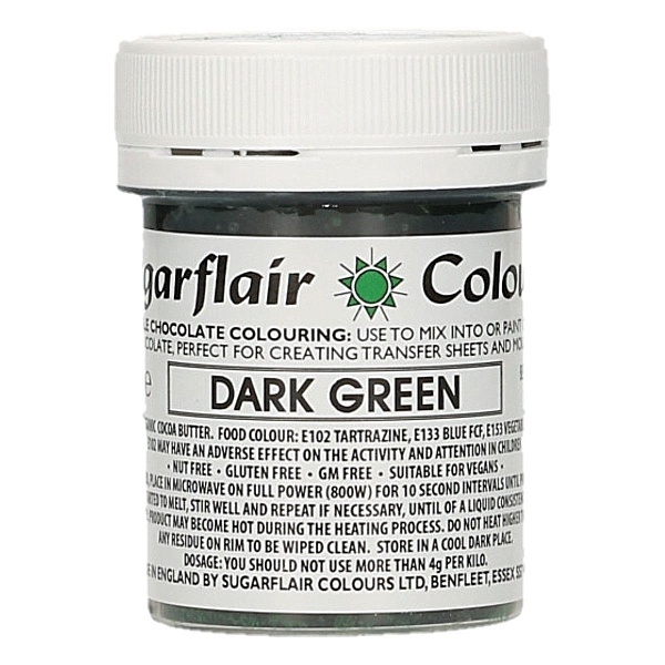 Colorant pentru Ciocolata &ndash; DARK GREEN / VERDE INCHIS - 35 g &ndash; Sugarflair