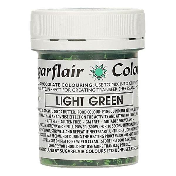 Colorant pentru Ciocolata &ndash; LIGHT GREEN / VERDE DESCHIS - 35 g &ndash; Sugarflair