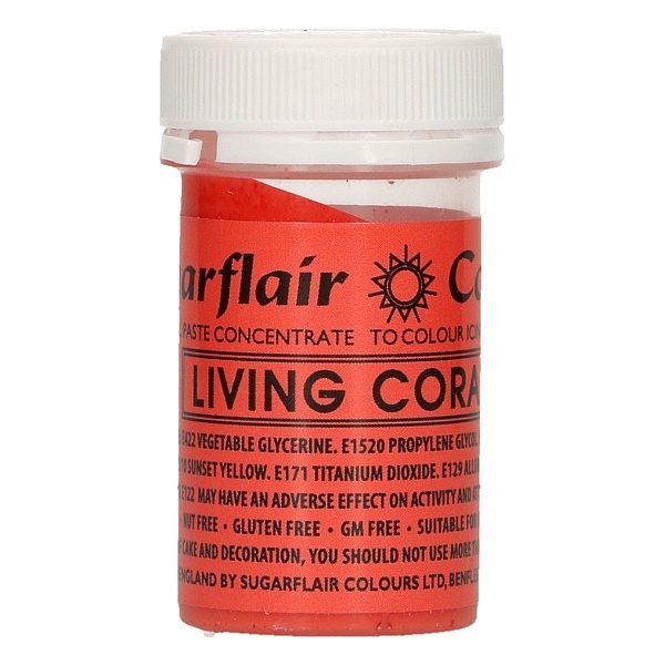 Colorant Gel &ndash; CORAL / Living Coral &ndash; Sugarflair - Anyta Cooking