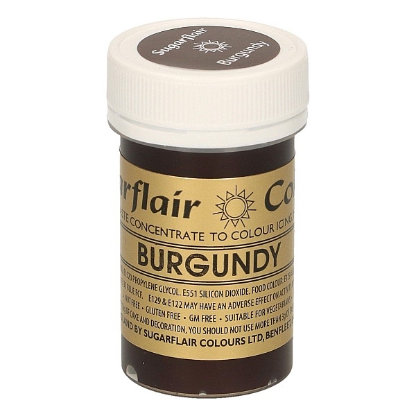 Colorant Gel &ndash; VISINIU / Burgundy &ndash; Sugarflair - Anyta Cooking