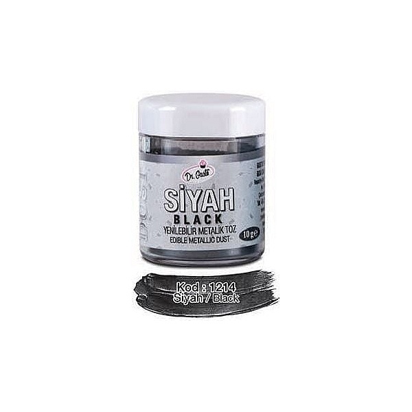 Colorant Pudra Metalizat -Negru / Siyah - 10 gr - Dr gusto - Anyta Cooking