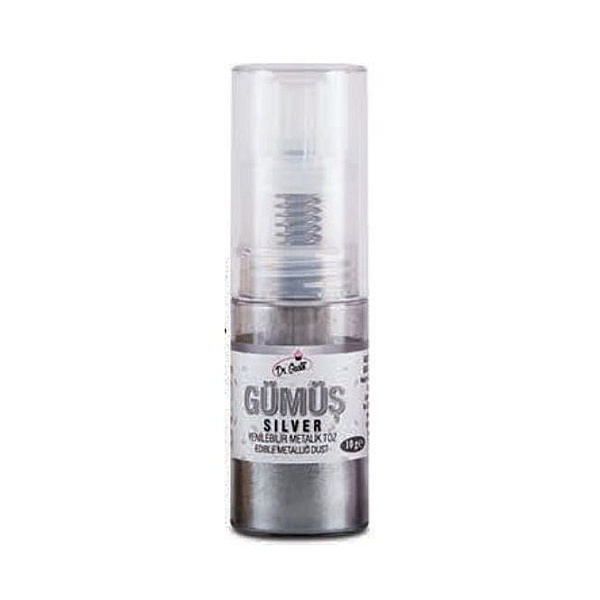 Colorant Pudra Metalizat Spray Pompita - 10 gr - ARGINT - Dr Gusto - Anyta Cooking