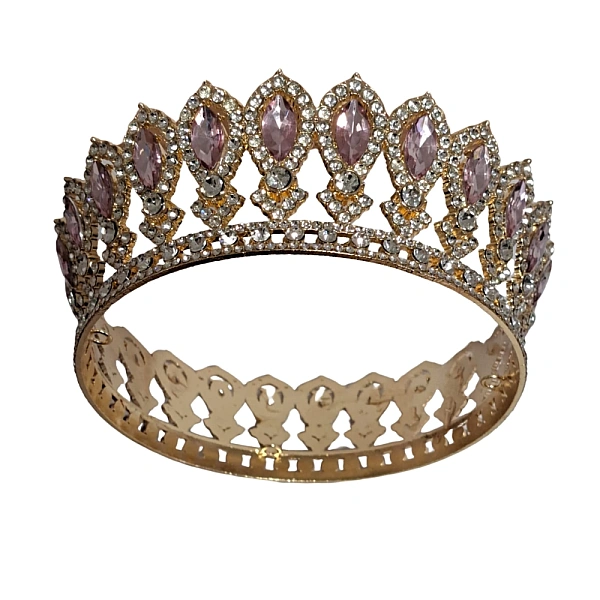 Coronita tort aurie cu pietricele roz - Anyta Cooking