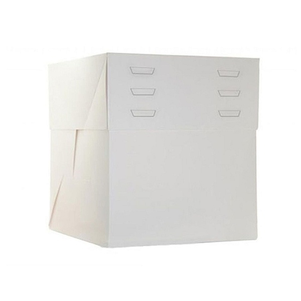 Cutie Tort Alba cu Inaltime Reglabila - 35X 35 X inaltime de 20 la 30 cm - Anyta Cooking