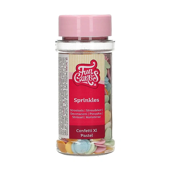 Decor comestibil Confetti XL - PASTEL - 55 G- Funcakes